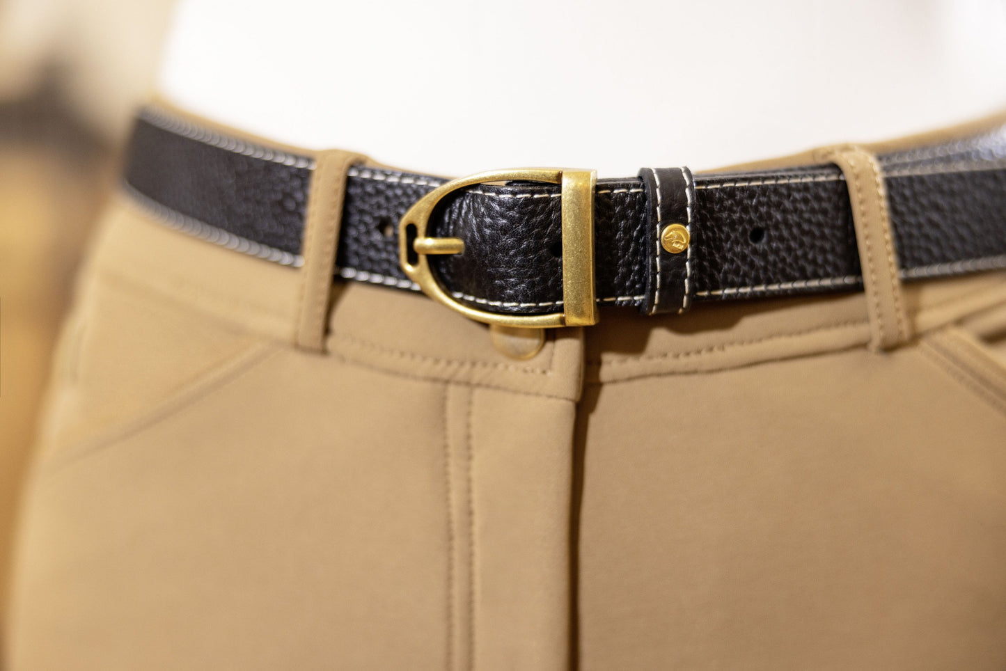 HKM Sports Leather Belt – Stirrup – Black