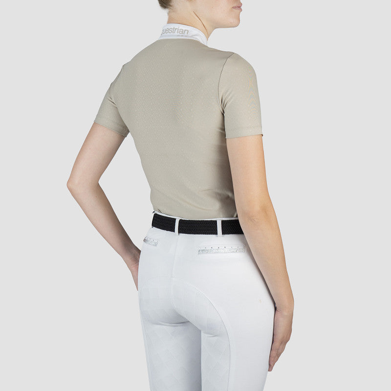 Horka Wedstrijdshirt Sabrina – Elegant Dames Showshirt met Korte Mouwen & Print - Dune