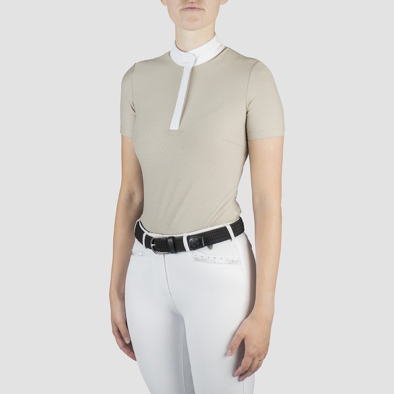 Horka Wedstrijdshirt Sabrina – Elegant Dames Showshirt met Korte Mouwen & Print - Dune