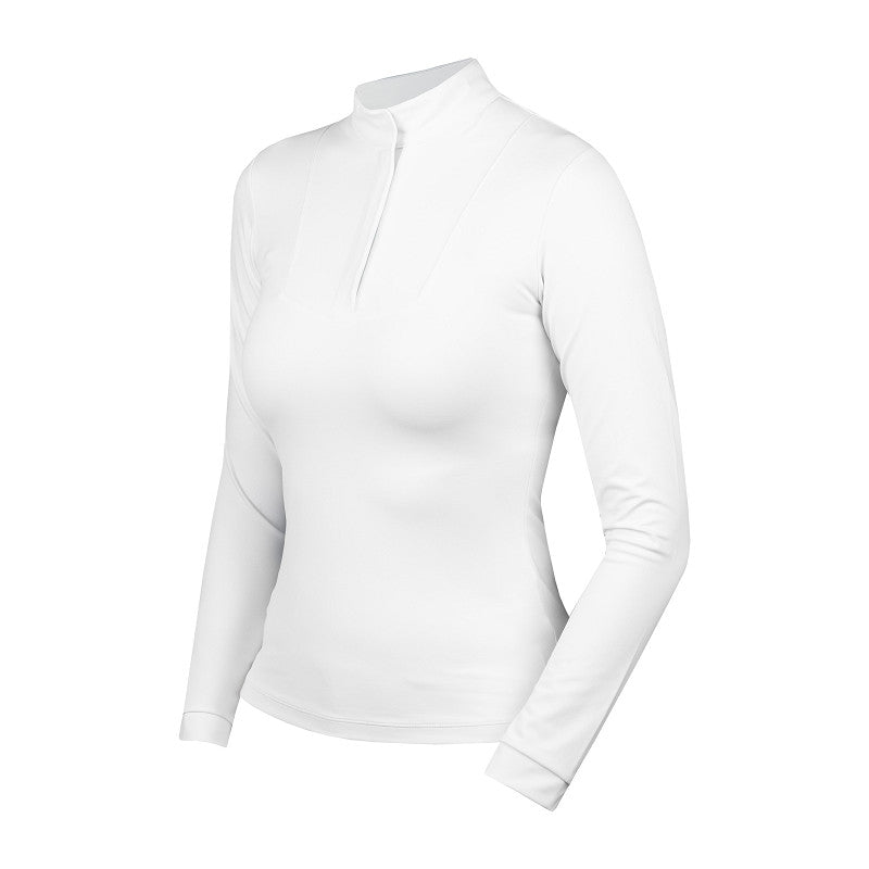 Horka Wedstrijdshirt Taylor – Stijlvol Dames Showshirt met Print & Lange Mouw - Wit