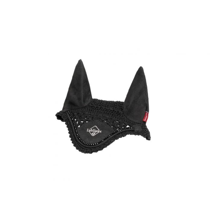 LeMieux Hobby Horse Oornetje Diamante Black – Luxe Mini Vliegenmuts voor Stokpaardje. Dit oornetje Diamante Black is verkrijgbaar bij Livin Horse Shop. Frontaanzicht