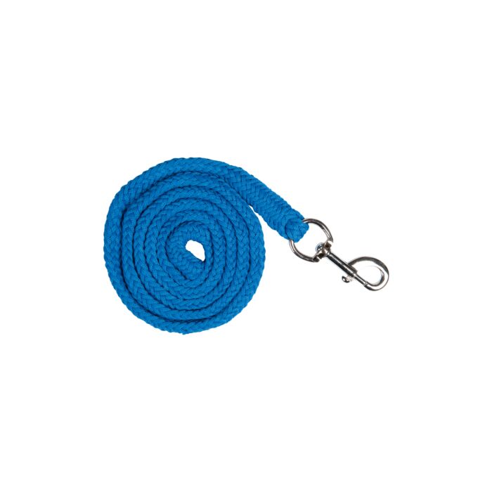 Comfortabel halster met zacht onderlegd neus- en frontriem. Inclusief halstertouw met karabijnhaak. Stevig gespwerk en stijlvolle kobalt blauwe kleur.. Halstertouwen