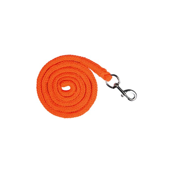 Comfortabel halster met zacht onderlegd neus- en frontriem. Inclusief halstertouw met karabijnhaak. Stevig gespwerk en opvallende neon oranje kleur. Halstertouwen!