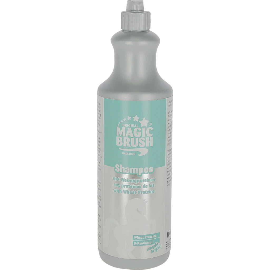 Magic Brush Shampoo 1000ml – Zachte Reiniging & Vachtverzorging voor paard en pony. De verzorgingsproducten voor paard en pony is verkrijgbaar bij livin horse shop