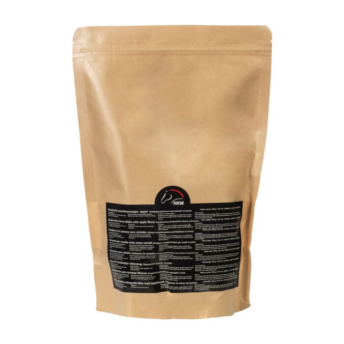 Verwen je paard met HKM Sports Paardensnoepjes Appel, 750 gram. Heerlijk natuurlijk paardensnoep in handige papieren zak, ideaal als beloning tijdens training of dagelijks. Verkrijgbaar bij Livin Horse Shop