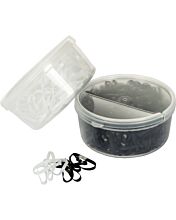 HKM Sports Deal Bundle invlechtelastiekjes - soft - zwart. HKM Sports invlechtelastiekjes soft zwart in een bundeldeal van 3 potjes à 450 stuks. Sterk, flexibel en zacht voor het paard. Verkrijgbaar bij Livin Horse Shop.