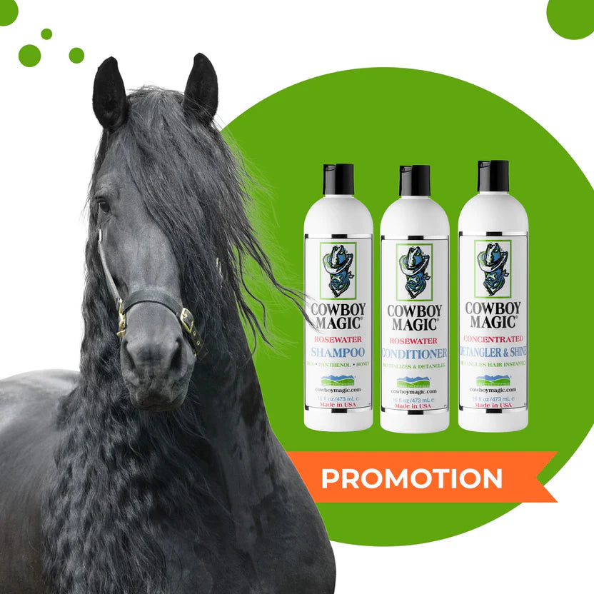 Cowboy Magic Bundle  Deal- LOVE YOUR HORSE. Deze cowboy magic bevat shampoo, conditioner en detangler & Shine. Dealer van cowboy magic