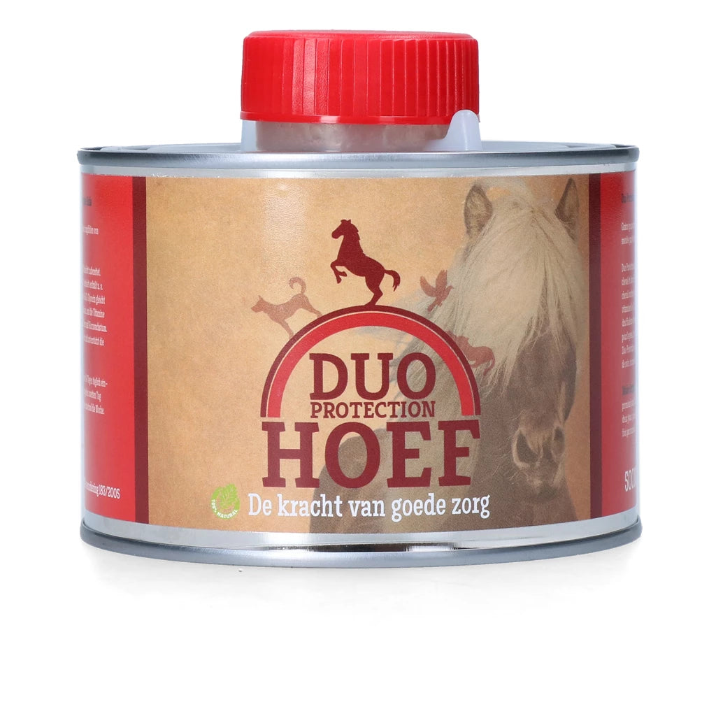 Duo Protection Hoef op basis van paardenvet. Hydrateert en verzorgt de hoef van binnenuit. Ook geschikt voor leer. Natuurlijk, voedend en effectief. Verkrijgbaar bij Livin Horse Shop