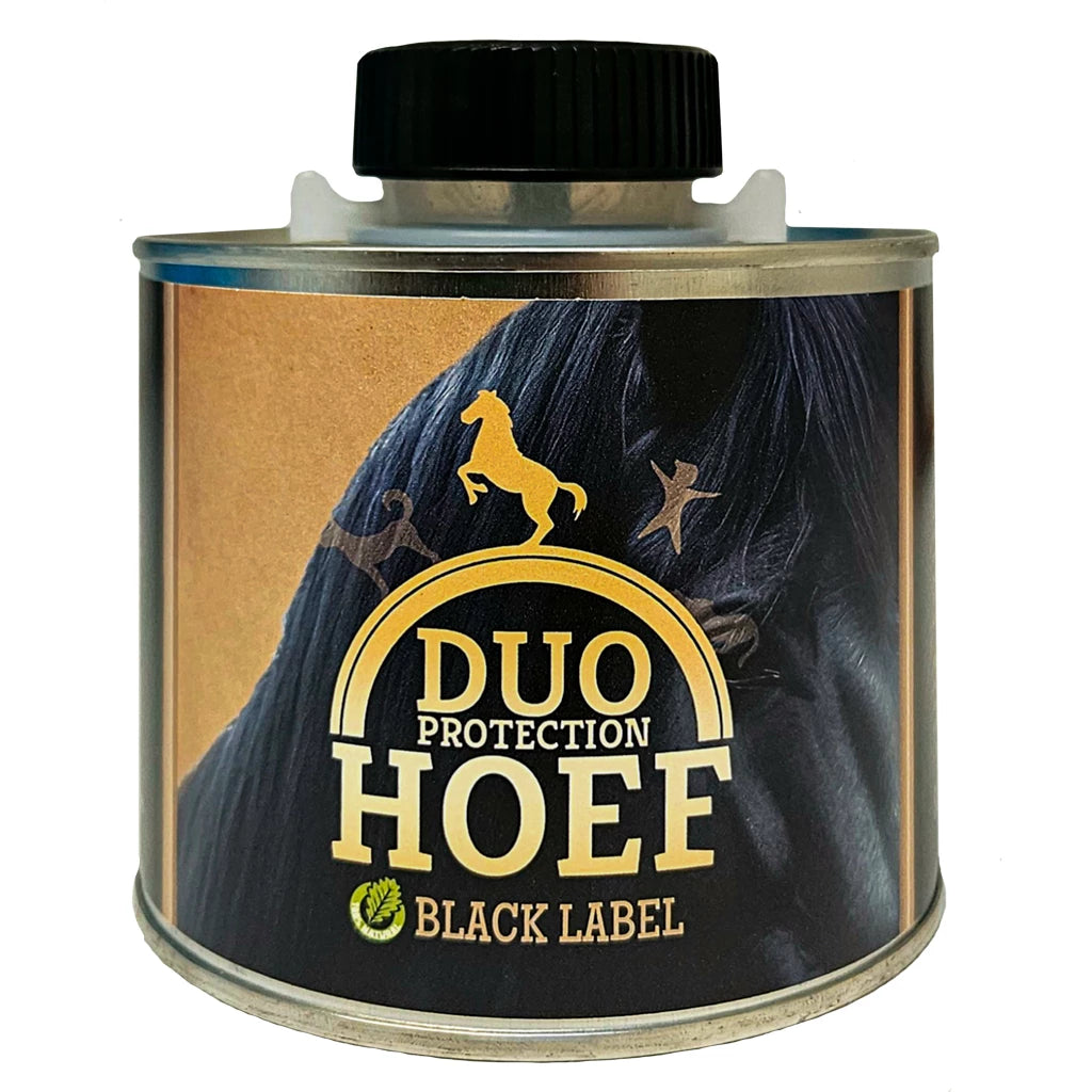 100% natuurlijke hoefverzorging met zwarte glans. Duo Protection Hoef Black voedt, hydrateert en kleurt donkere hoeven. Ook geschikt voor leer.