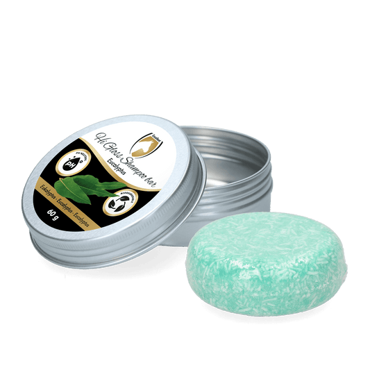 Excellent Shampoo Bar Eucalyptus. Sterk reinigende eucalyptus shampoo bar voor paarden. Met conditioner, PH-neutraal, plasticvrij, vegan & in handig bewaarblikje. Voor een frisse vacht.