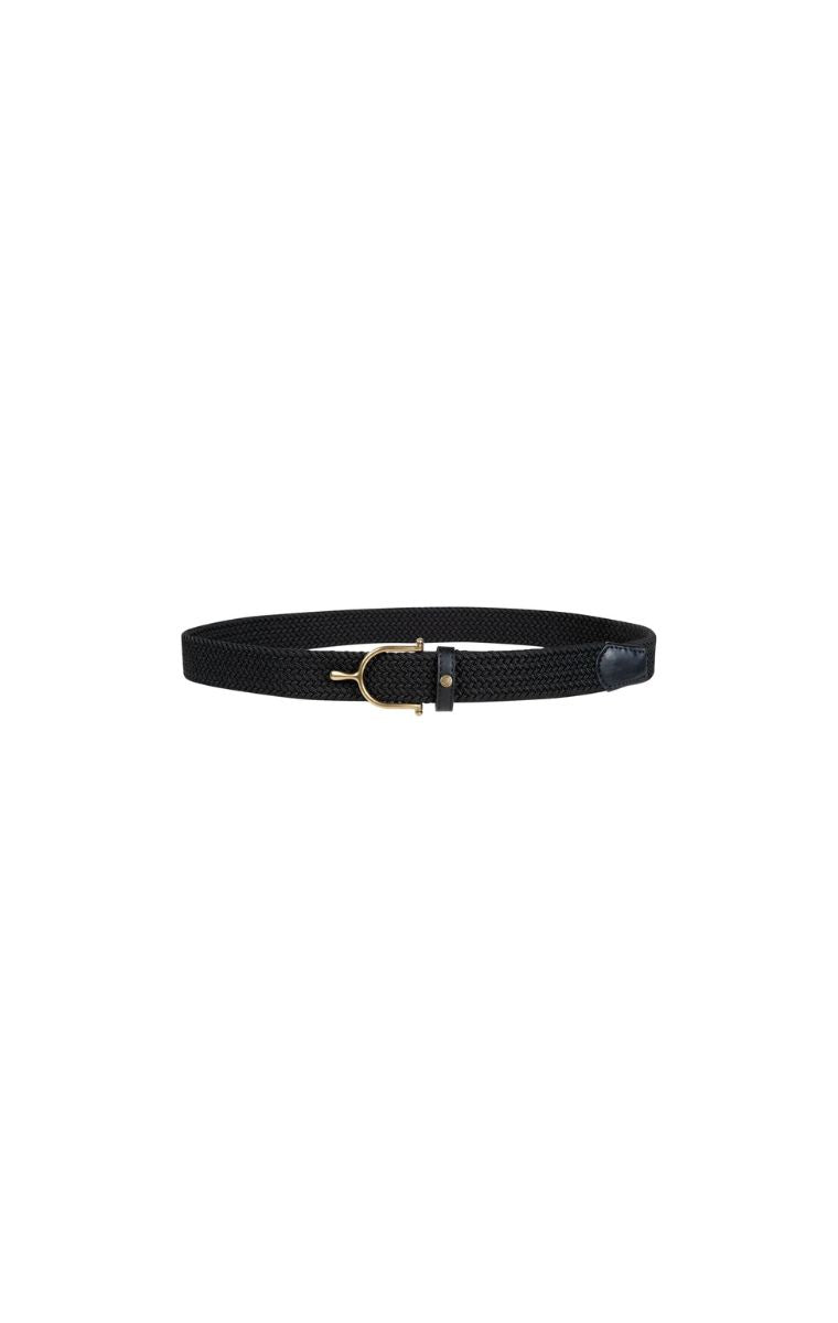 HKM Sports Stretch Riem Spoortje Zwart | Elastische Ruiterriem – Livin Horse Shop