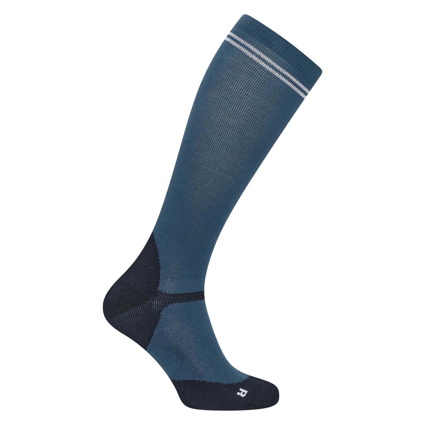 “HVP Jaimy Sokken Deep Sea Blue – stijlvolle HV Polo paardrijsokken met compressie, mesh ventilatie & lurex accenten. Comfortabel en modieus in het zadel!”