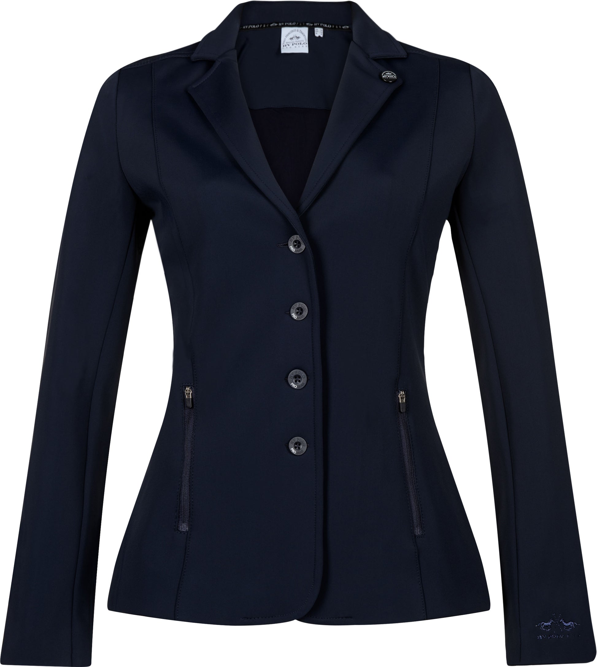 “HV Polo Hamilton Competition Jacket – stijlvolle dames wedstrijdjas met stretchstof, meshvoering & ventilatie. Comfortabel, ademend en professioneel.”