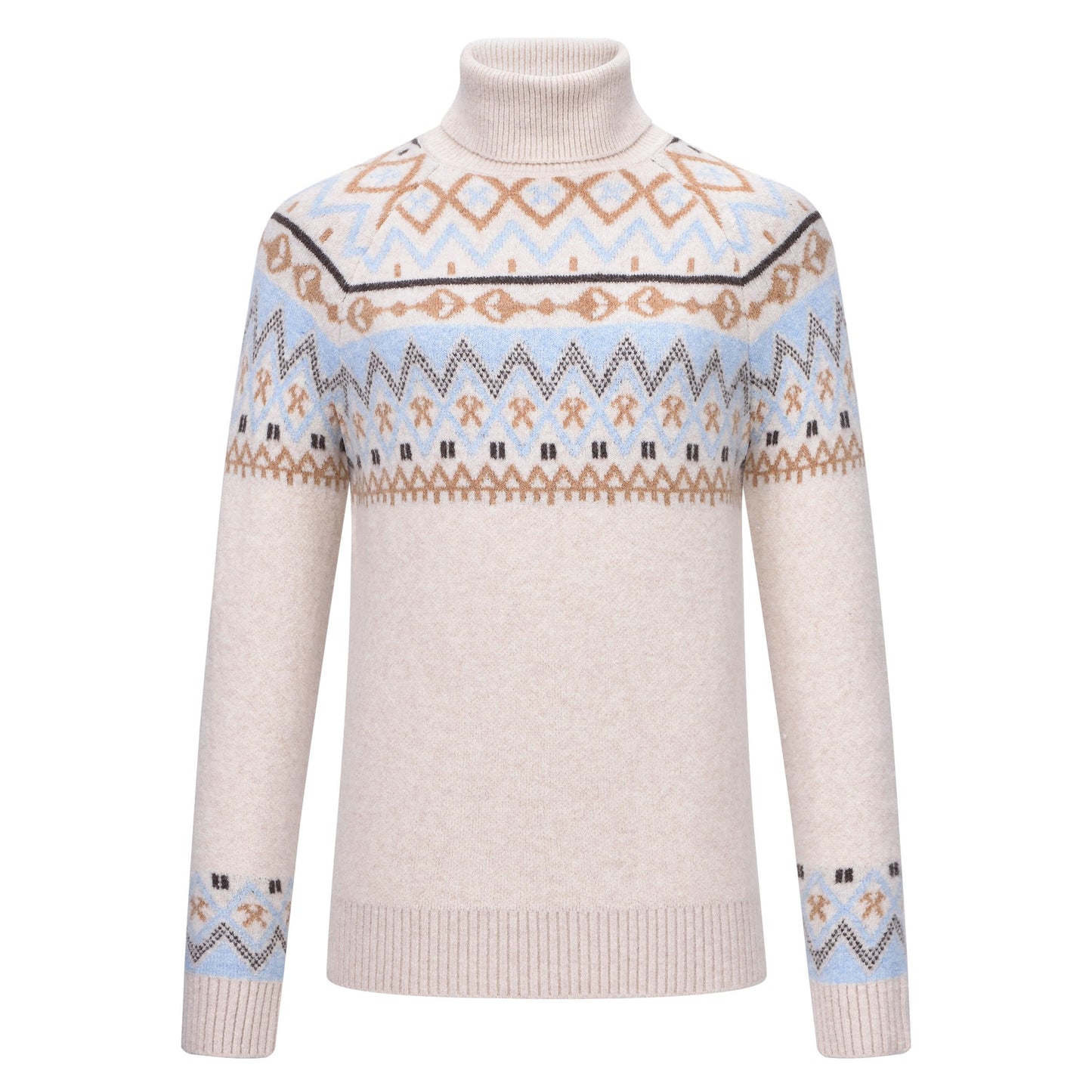 HV Polo Dyanne Pullover met luxueus jacquard breisel en kleurrijk patroon. Warme coltrui met stijlvol paardenlogo. Comfortabel en modieus voor ruiters. Verkrijgbaar bij Livin Horse Shop