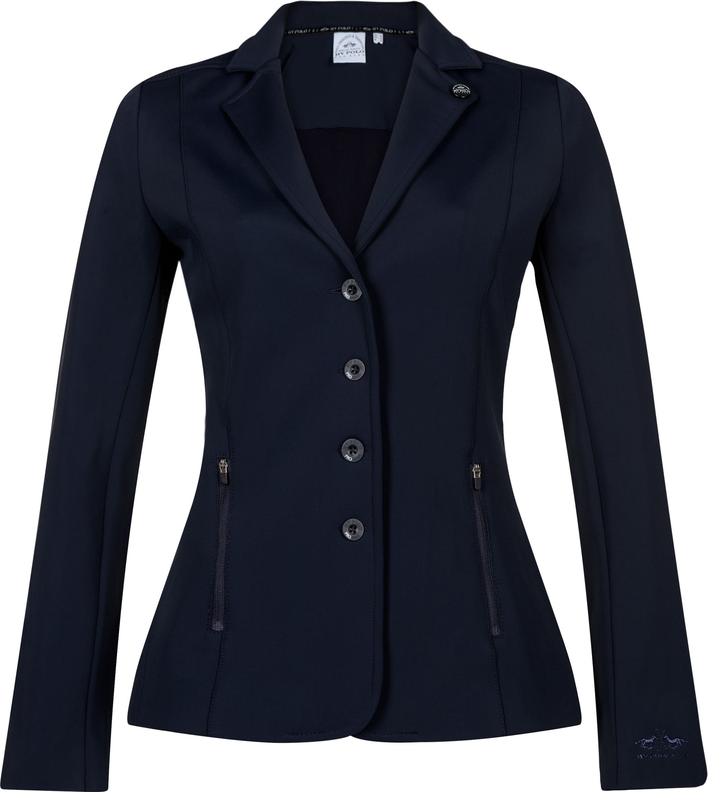 “HV Polo Hamilton Competition Jacket – stijlvolle dames wedstrijdjas met stretchstof, meshvoering & ventilatie. Comfortabel, ademend en professioneel.”