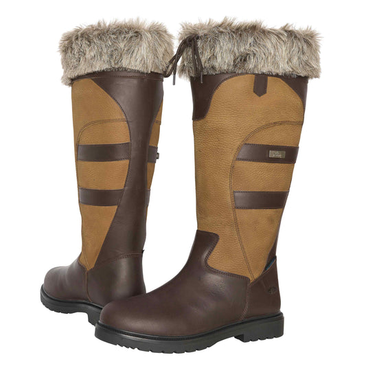 “HV Polo Katerina – stijlvolle lange winterlaarzen voor dames. Waterdicht leer, warme afneembare vacht & verstelbare aantrekkoorden. Perfect voor koude dagen!”