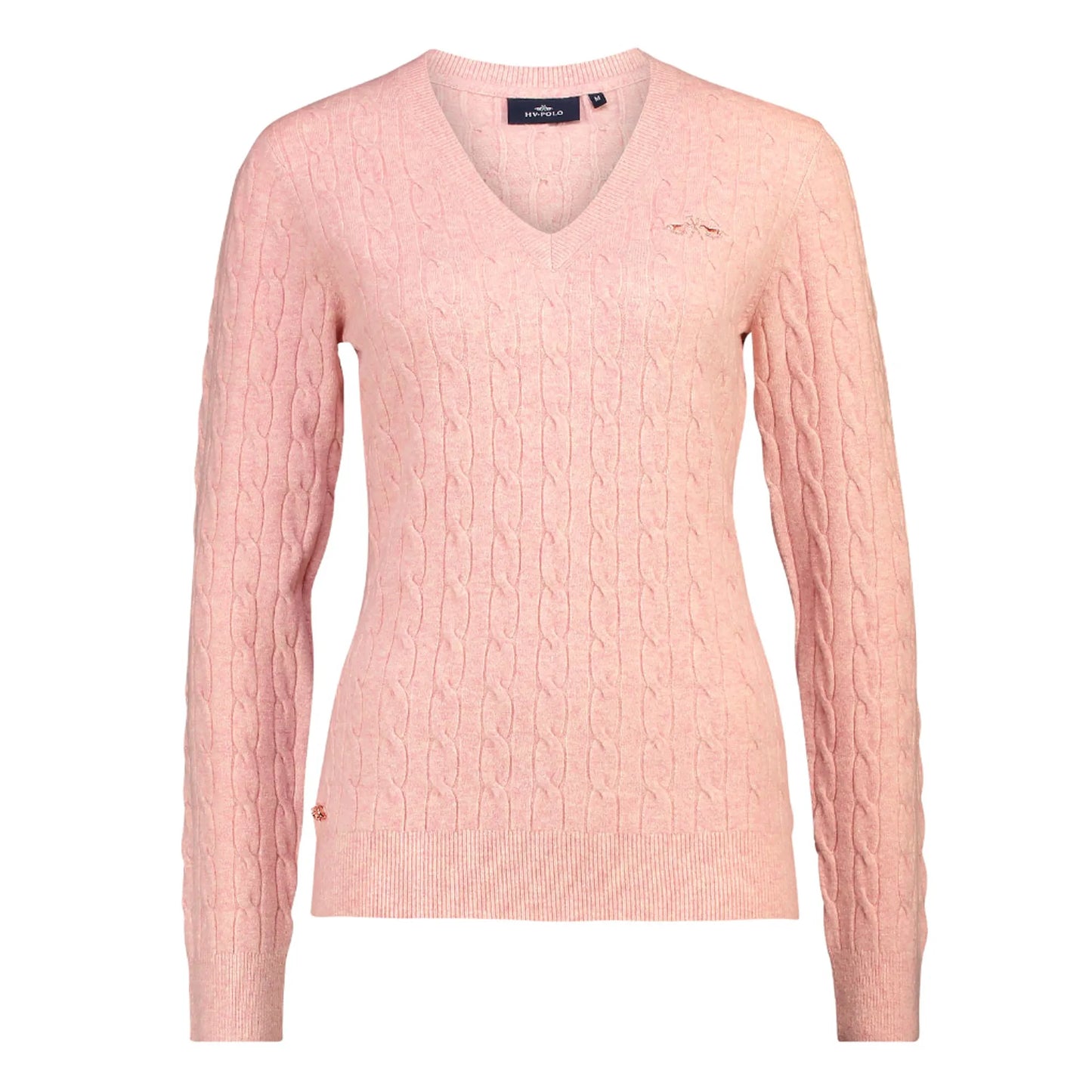 Luxe dames spencer HVPClassy van HV Polo. Zacht, warm en stijlvol met kabelpatroon. Perfect voor paardrijden, werk of vrije tijd.