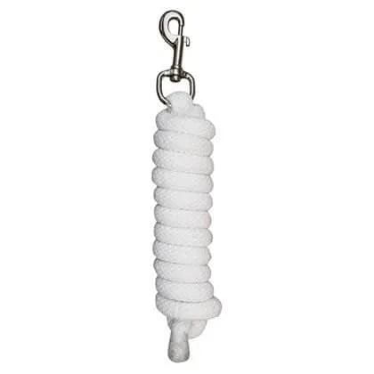 Halstertouw mounty 2 mtr. Harry’s Horse Halstertouw Mounty in wit, 2 meter lang met stevige zilverkleurige musketonhaak. Ideaal voor dagelijks gebruik bij paarden en pony’s. Duurzaam, stijlvol en comfortabel in de hand.