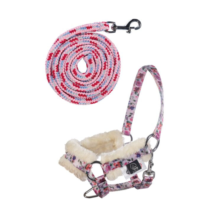 HKM Halsterset Hobby Horsing Print Flower – Voor je Stokpaardje met Stijl. Frintaanzicht KM Halsterset Horsing Print Flower