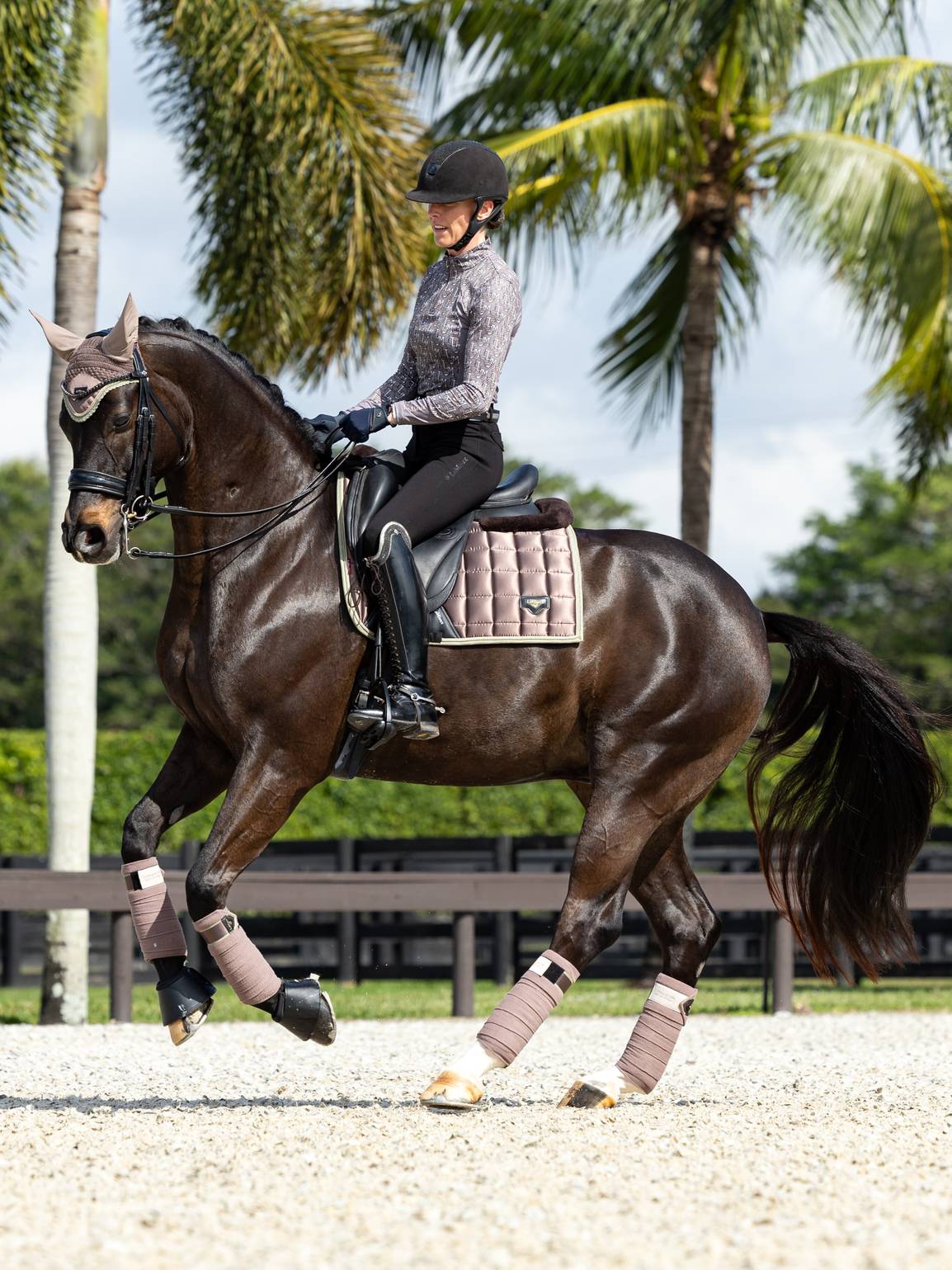 LeMieux Zadeldekje Merino+ Loire Classic Dressage Square Walnut. Dit LeMieux Zadeldek is verkrijgbaar bij LKivin Horse Shop. Dealer van LeMieux. Zijaanzicht LeMieux Zadeldekje Merino+ Loire Classic Dressage Square Walnut