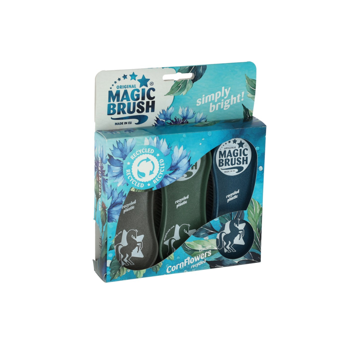 Duurzame verzorging met de MagicBrush Cornflowers set. Gemaakt van gerecycled plastic, wasmachinebestendig & multifunctioneel. Milieuvriendelijk poetsgemak! Levernaardoor Livin Horse Shop, groot assortiment!