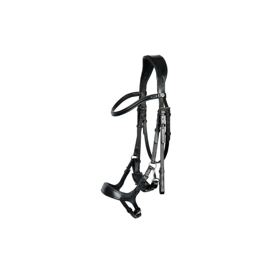 Harry's Horse Lancaster Headstall – Anatomical Leather Headstall with Flare Strap and Web Reins