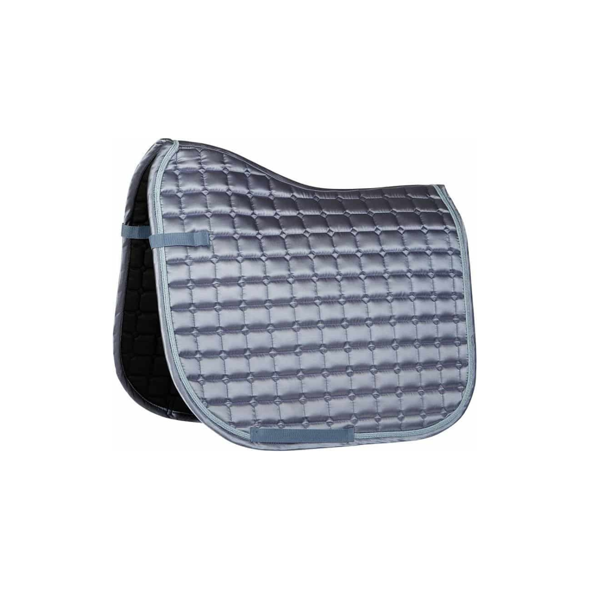 Harry’s Horse Zadeldekje Satin - Blue Heaven. Dit zadeldek is verkijgbaar bij Livin Horse Shop. Frontaanzicht Harry’s Horse Zadeldekje Satin - Blue Heaven