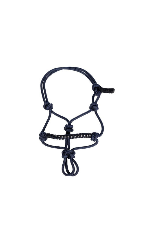HKM Hobby Horse Touwhalster - Donkerblauw. Dit KM Touwhalster Hobby Horse si verkrijgbaar bij Livin Horse shop. Frontaanzicht HKM Hobby Horse Touwhalster