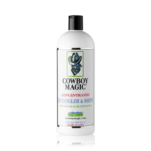cowboy magic detangler & Shine. Livin Horse shop is dealer van de verzorgingsproducten van cowboy magic. Frontaanzich cowboy magic verzorgingsproduct voor paard en pony