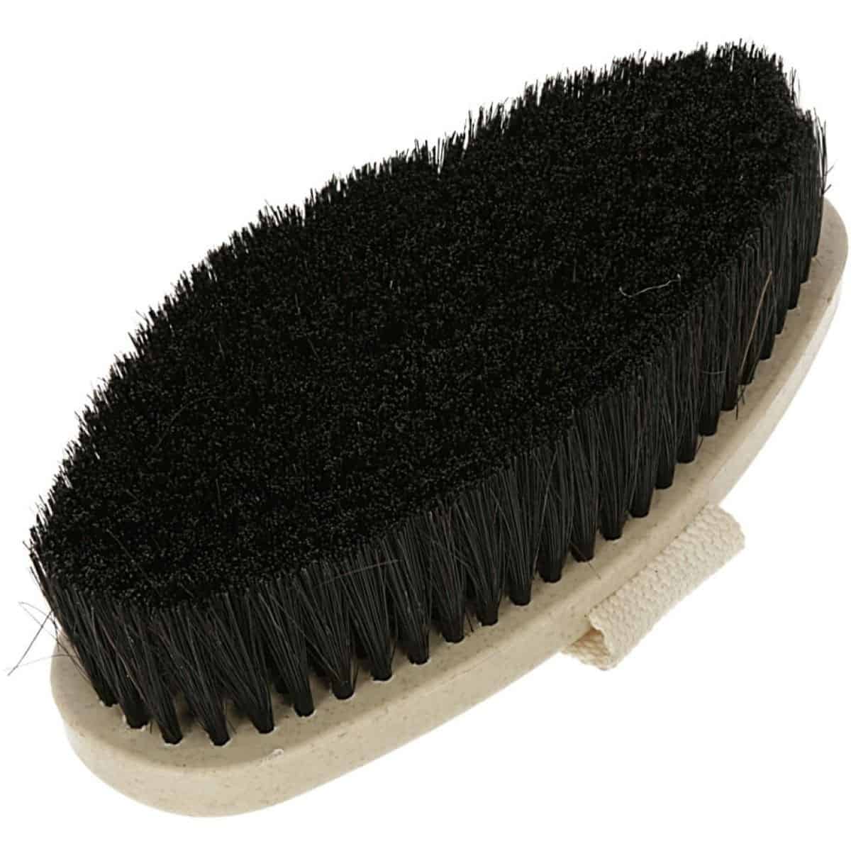 Magic Brush Water Lily Glansborstel met paardenhaar, gemaakt van 60% gerecycled plastic en natuurlijke vezels. Met katoenen handvat. Duurzaam en Europees geproduceerd.