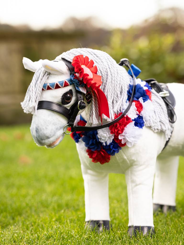 LeMieux Speelgoed Pony Rosette Pack – Mini Rozetten voor Speelgoed Pony Wedstrijden. Dit speelgoed pony si verkrijgbaar bij Livin Horse Shop. Frontaanzicht rosette en toy pony