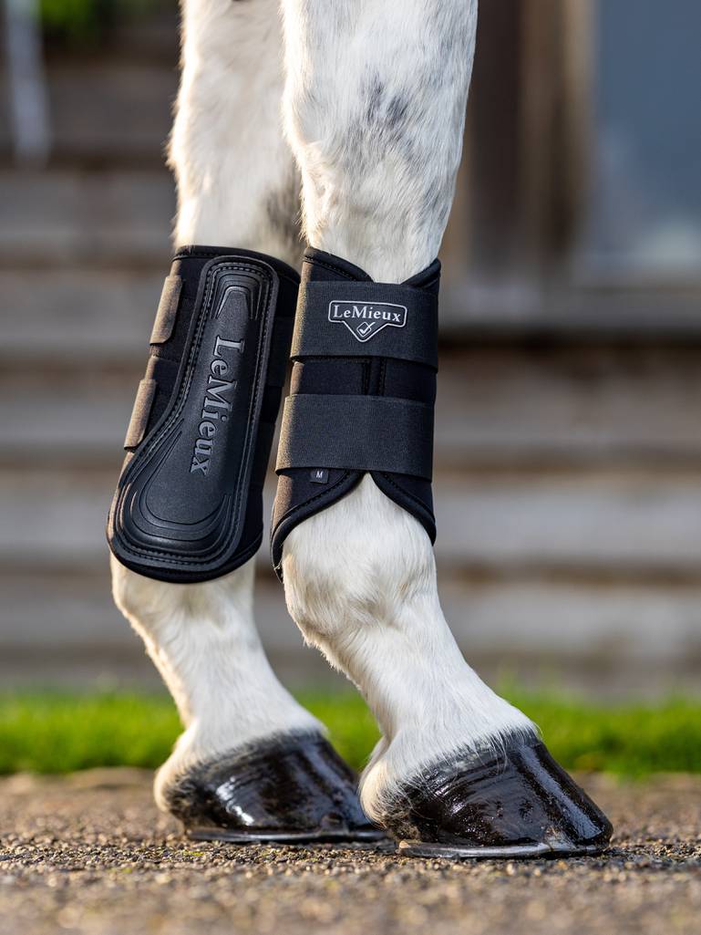 LeMieux Grafter Brushing Boot Black - Livin Horse shop. LeMieux Grafter boots zwart – ademend, duurzaam en geschikt voor voor- & achterbenen. Ideaal voor training of weide. Shop bij Livin Horse Shop!