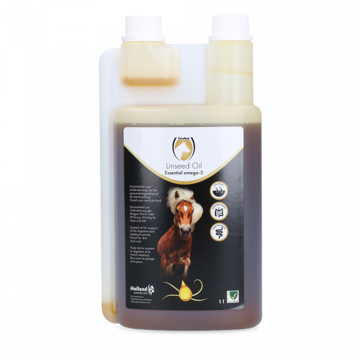 Excellent Lijnzaadolie ondersteunt de spijsvertering, darmwerking en vachtverzorging van je paard. 100% koudgeperst. Nu verkrijgbaar bij Livin Horse Shop!