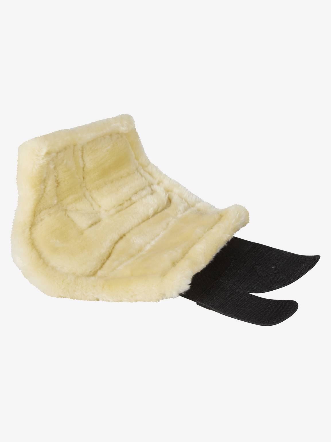 LeMieux fleece brushing boots zwart/naturel – zacht, sterk en stijlvol. Voor- en achterbenen. Comfort & bescherming in één. Shop nu bij Livin Horse Shop! Voorbeeld binnenzijde beenbeschermers LeMieux