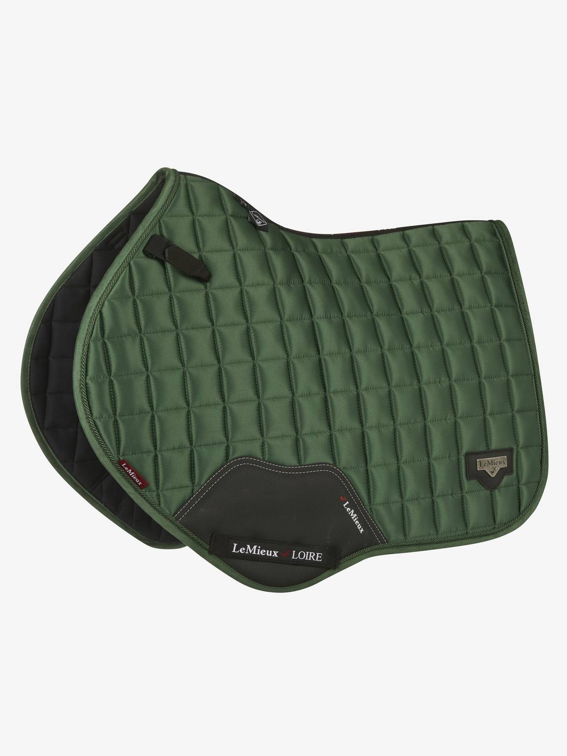 LeMieux Loire Classic Close Contact Square Hunter Green. Dit LeMieux Zadeldekje is verkrijgbaar bij Livin Horse Shop. Frontaanzicht LeMieux Zadeldekje hunter green