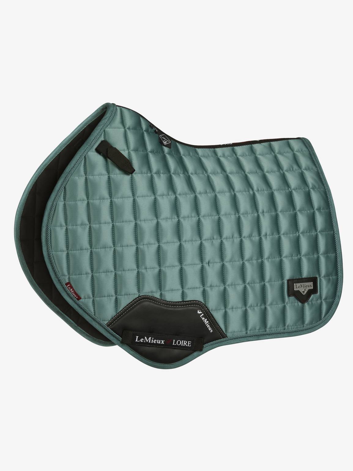 Lemieux Loire Classic Close Contact Square Sage. Dit leMieux zadeldekje is verkrijgbaar bij Livin Horse Shop. leMieux zadeldekjes voor paard en pony. Frontaanzicht LeMieux zadeldekje sage.