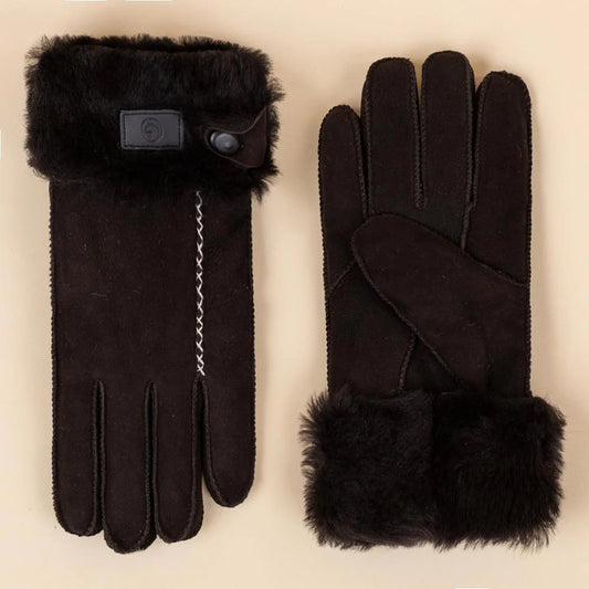 Moonrise gevoerde handschoenen Salisbury – Luxe dameshandschoenen van 100% leer met zachte wolvoering en leren brand tag. Warm, stijlvol en tijdloos elegant.