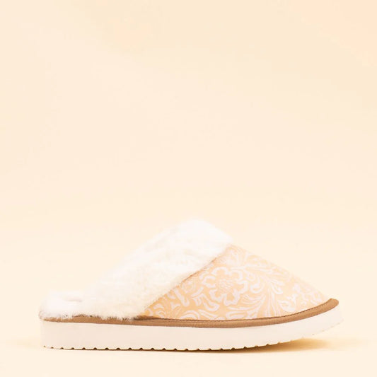 Myra Bag Slippers Snowdrift Wintry – Luxe Leren Cowgirl Mules met Bontvoering & Western Design