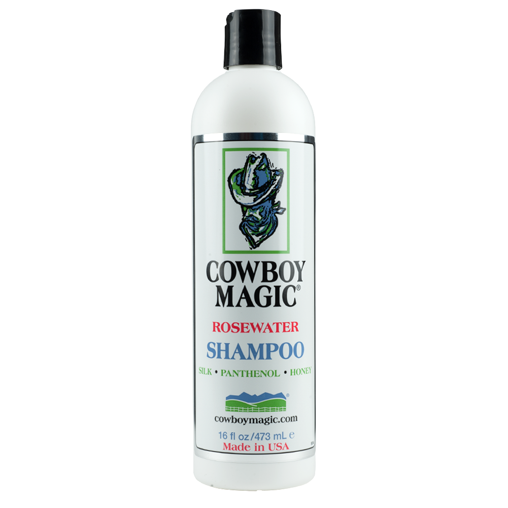 Cowboy Magic Rosewater Shampoo 473ml - livin horse shop. Deze cowboy magic Rosewater is verkrijgbaar bij livin horse shop, dealer van cowboy magic frontaanzicht rosewater shampoo