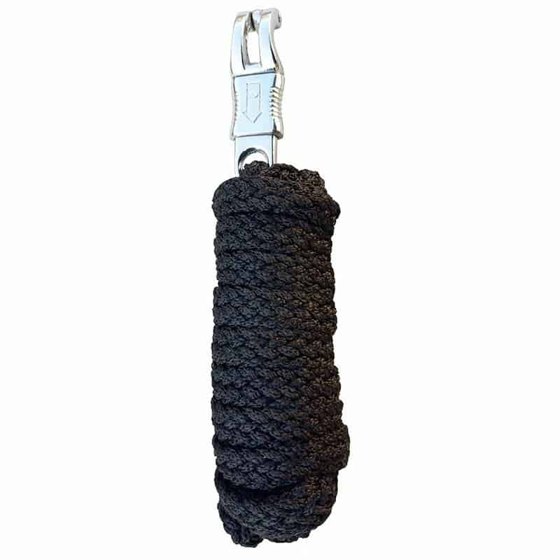 halstertouw paniekhaak. Zwart halstertouw met veilige paniekhaak voor snel losmaken in noodsituaties. Sterk, duurzaam en comfortabel. Perfect voor dagelijks gebruik bij paarden en pony’s. Bestel nu bij Livin Horse Shop! De halstertouwen zijn verkrijgbaar bij Livin Horse Shop, dealer van LeMieux, Horka en HKM.