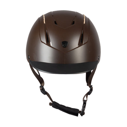 Horka Veiligheidshelm Dali Strass – Lichtgewicht & Geventileerde Ruiterhelm met Glitter - Bruin met rose