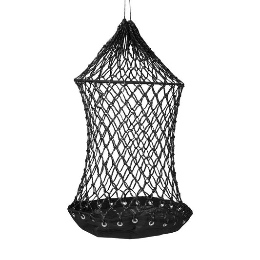 Horka Hay Net Deluxe Black/Silver – Slowfeeder with Nylon Base &amp; Ring for Fast Filling 