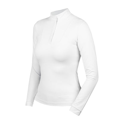 Horka Wedstrijdshirt Taylor – Stijlvol Dames Showshirt met Print & Lange Mouw - Wit