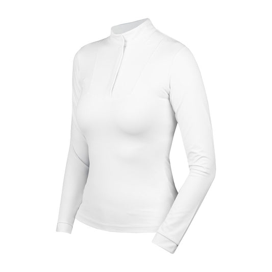 Horka Wedstrijdshirt Taylor – Stijlvol Dames Showshirt met Print & Lange Mouw - Wit