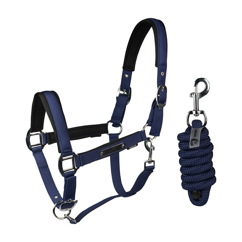 Horka Halster Set Classic Delight – Comfortabel Neopreen Halster met Halstertouw - Blauw