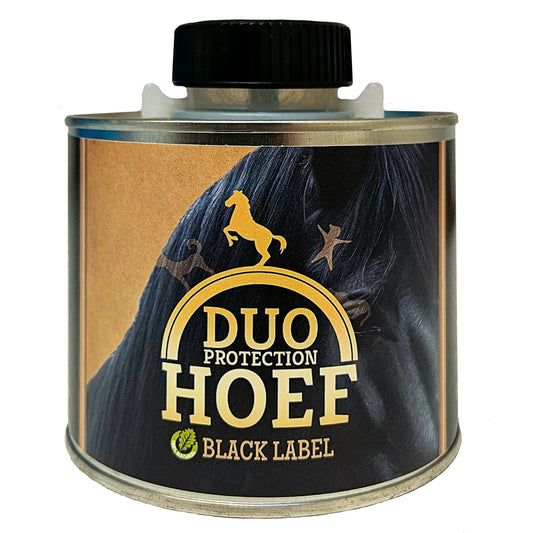 100% natuurlijke hoefverzorging met zwarte glans. Duo Protection Hoef Black voedt, hydrateert en kleurt donkere hoeven. Ook geschikt voor leer.