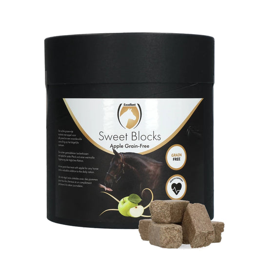 Excellent Horse Sweet Blocks Grain-Free Appel 1,2 kg: graanvrije, smakelijke paardensnoepjes in stevige brokvorm. Niet kruimelend ✓ Ideaal bij graanvrij dieet ✓