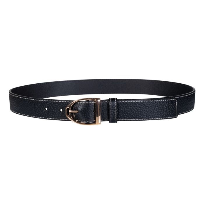 HKM Sports Lederen riem - Marrakesh - zwart. HKM Sports lederen riem Marrakesh in zwart, gemaakt van hoogwaardig kwaliteitsleer. Duurzaam, tijdloos en scherp geprijsd. Perfect voor iedere ruiter!