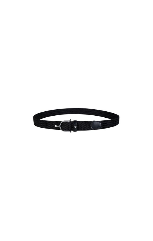 HKM Sports Stretch Riem Spoortje Zwart/Zilver | Elastische Ruiterriem – Livin Horse Shop
