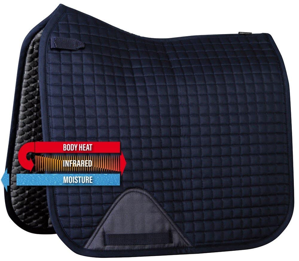 zadeldek exceed navy. Harry’s Horse Exceed Zadeldekje Navy met 3D Ceramic-voering. Vermindert spierspanning, verbetert bloedcirculatie en biedt uitstekende pasvorm.